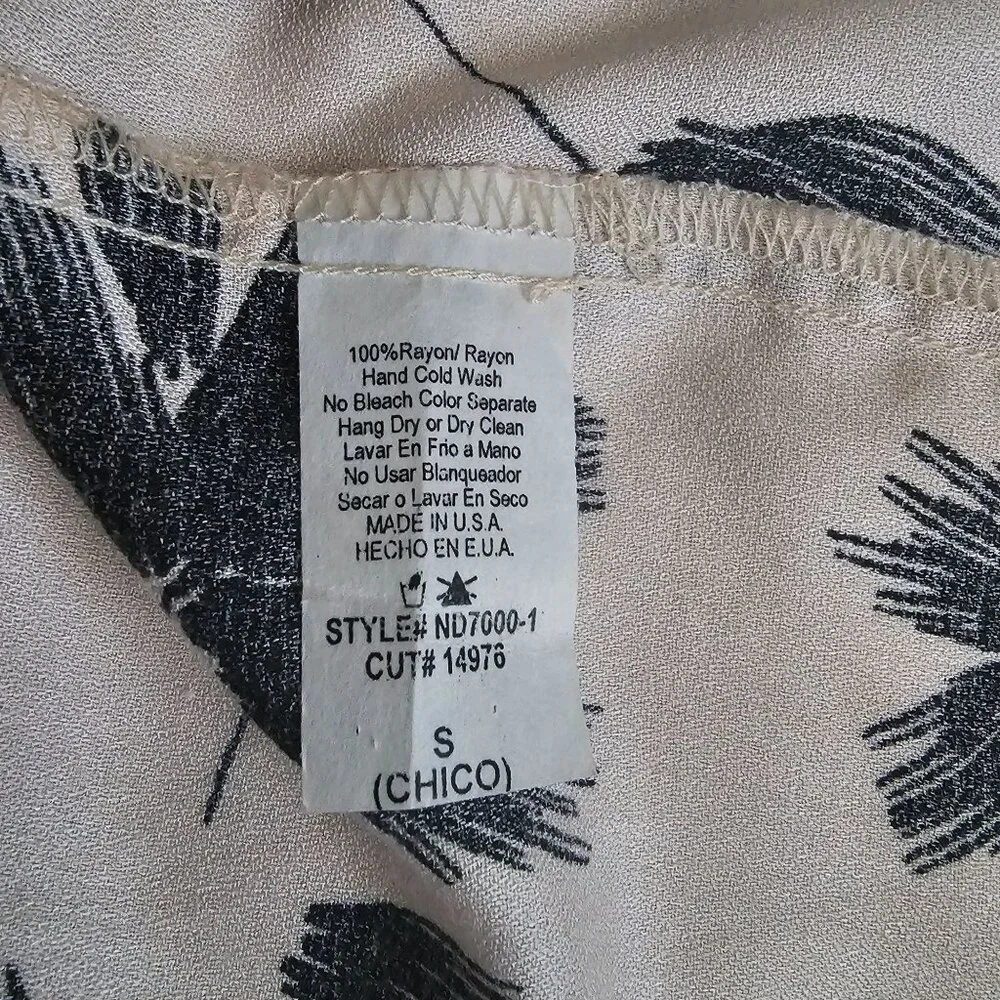 n/t Women's Beige & Black Floral Elastic Waist V-Neckline Maxi Dress Size Small - Picture 7 of 13